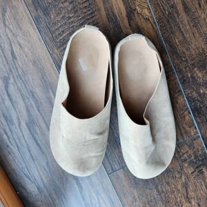 Tan Faux Suede Minimalist Slip On Loafers Flats Size 245 US 8